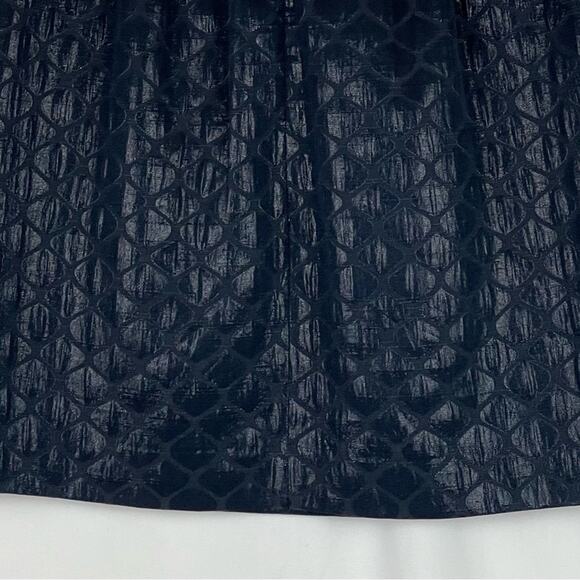 LOFT Metallic Navy Black Whimsical Glam Disco Skirt NWOT Size 2 - Picture 2 of 11